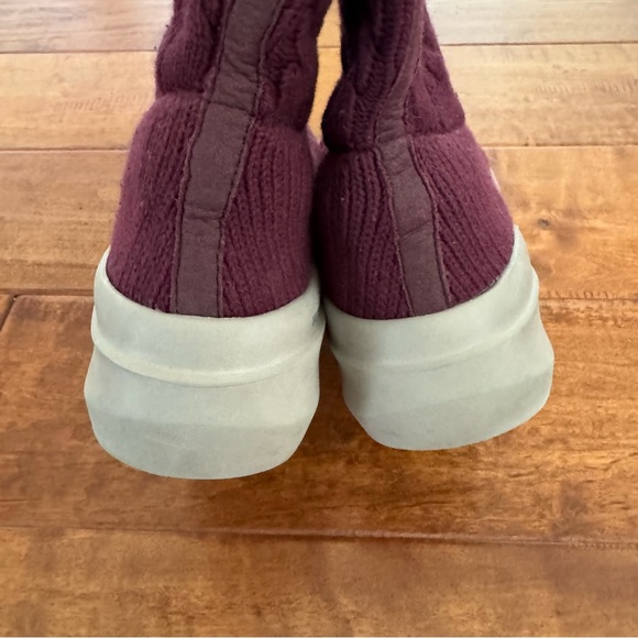 Skechers Air Cooled Goga Mat Women's Burgundy Mid-Calf Knitted Sock Boots SZ 7.5 - Picture 8 of 15